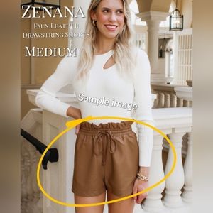 Faux Leather Shorts, Medium